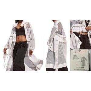 Free People FP Movement Under The Sea Mesh Maxi Parka XS Convertible White NWT